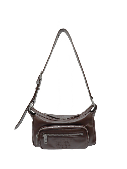 MARGESHERWOOD Outpocket Hobo Mini_Dark Brown Glossy