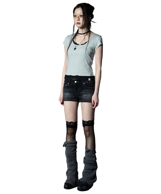 NOTKNOWING Scoop Neck Tee Grey