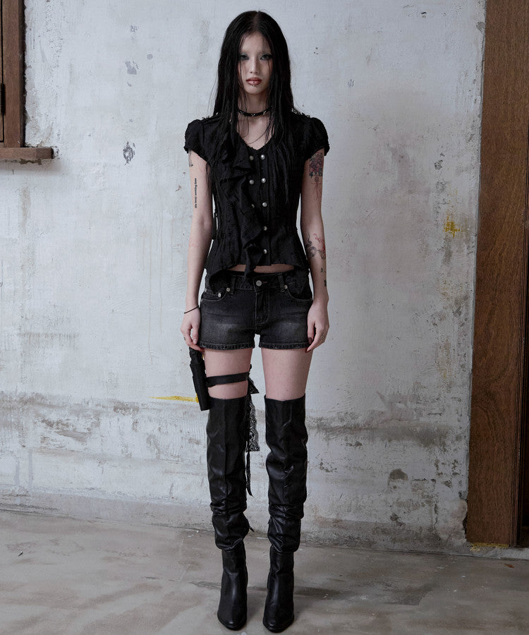 NOTKNOWING Mili Grunge Blouse Black