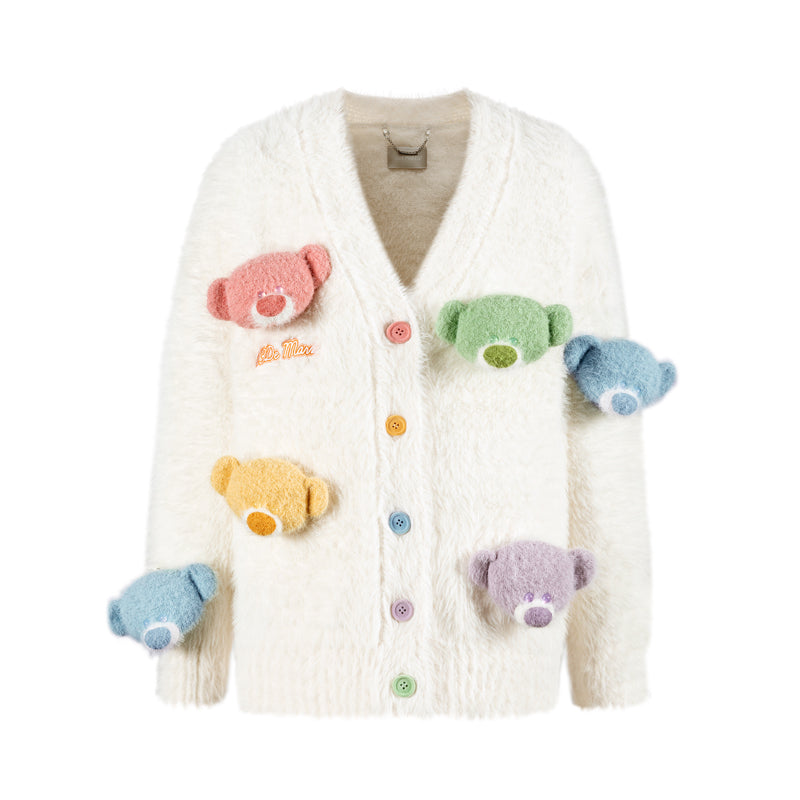 13DE MARZO Doozoo Pastel Bear Cardigan