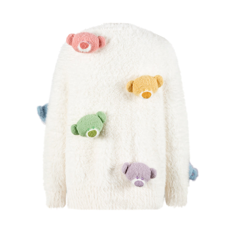 13DE MARZO Doozoo Pastel Bear Cardigan