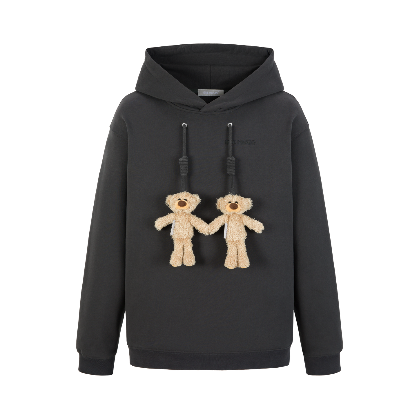 13DE MARZO Doozoo Strings Curved Logo Hoodie Dark Grey