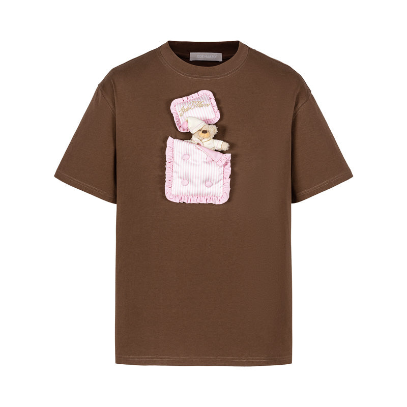 13DE MARZO Sleeping Bear T-Shirt Brown