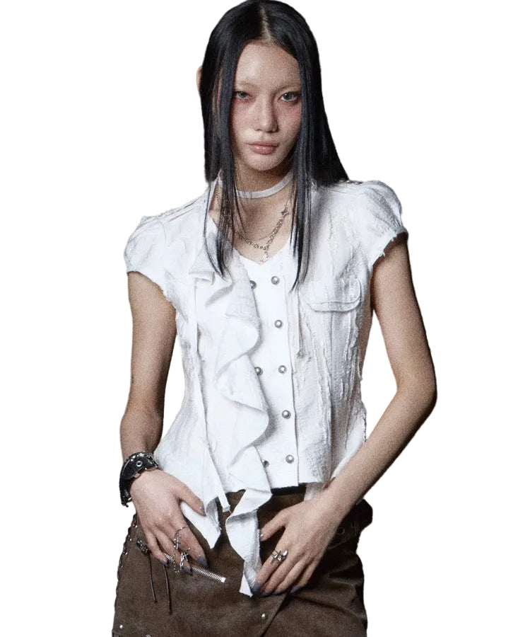 NOTKNOWING Mili Grunge Blouse White