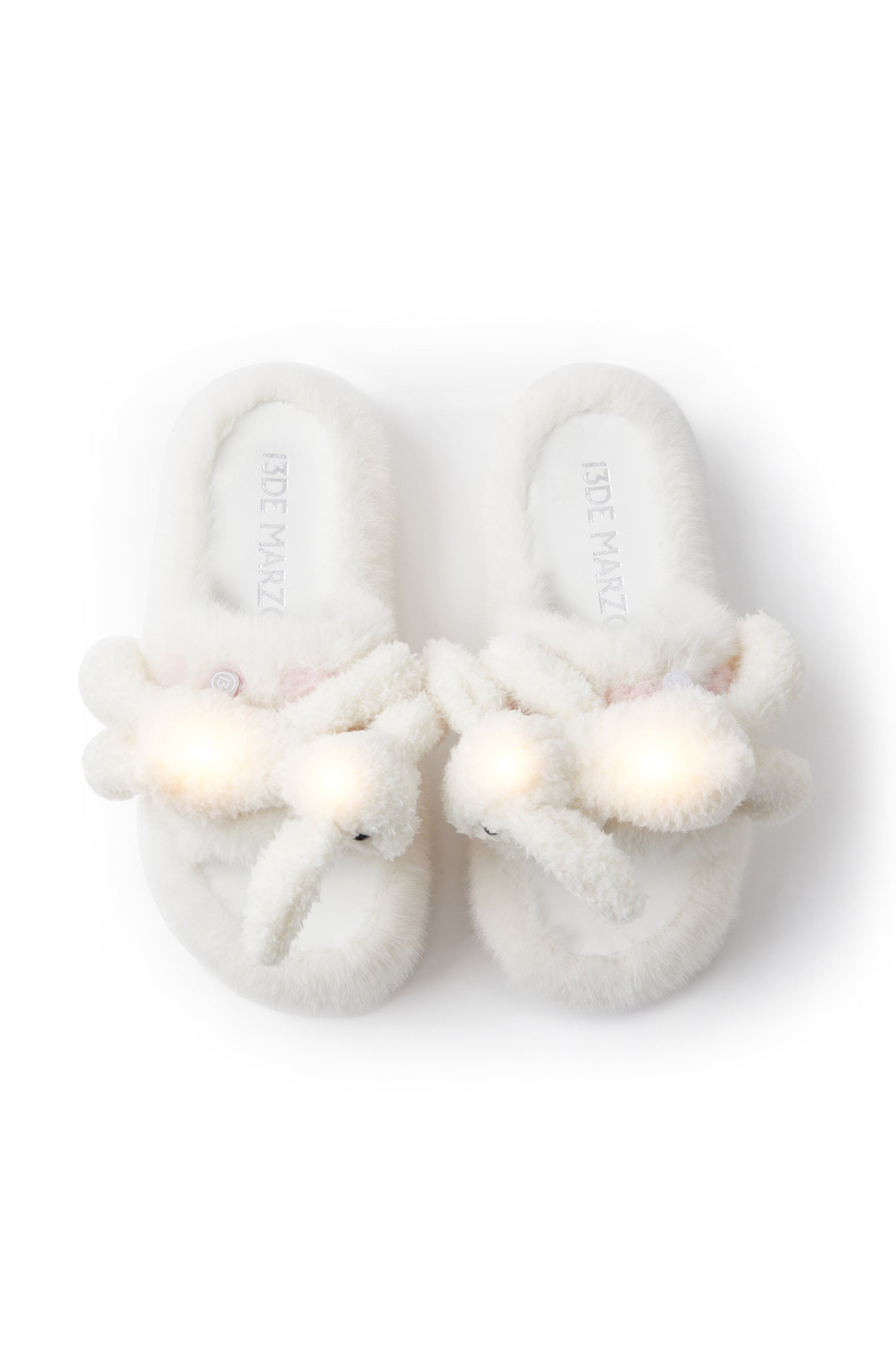 13DE MARZO Doozoo Glowing Fuzzy Slipper White