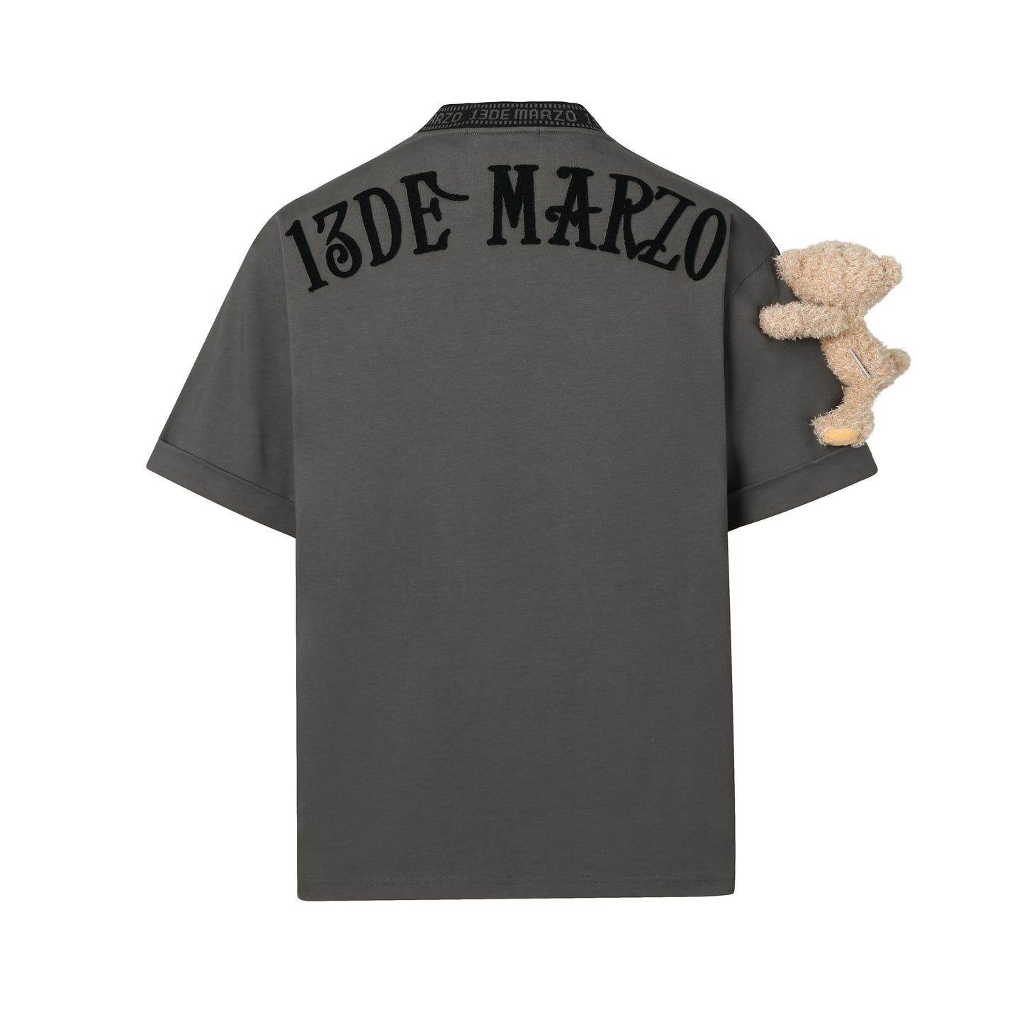 13DE MARZO Round Neck Stitch Logo T-shirt Black