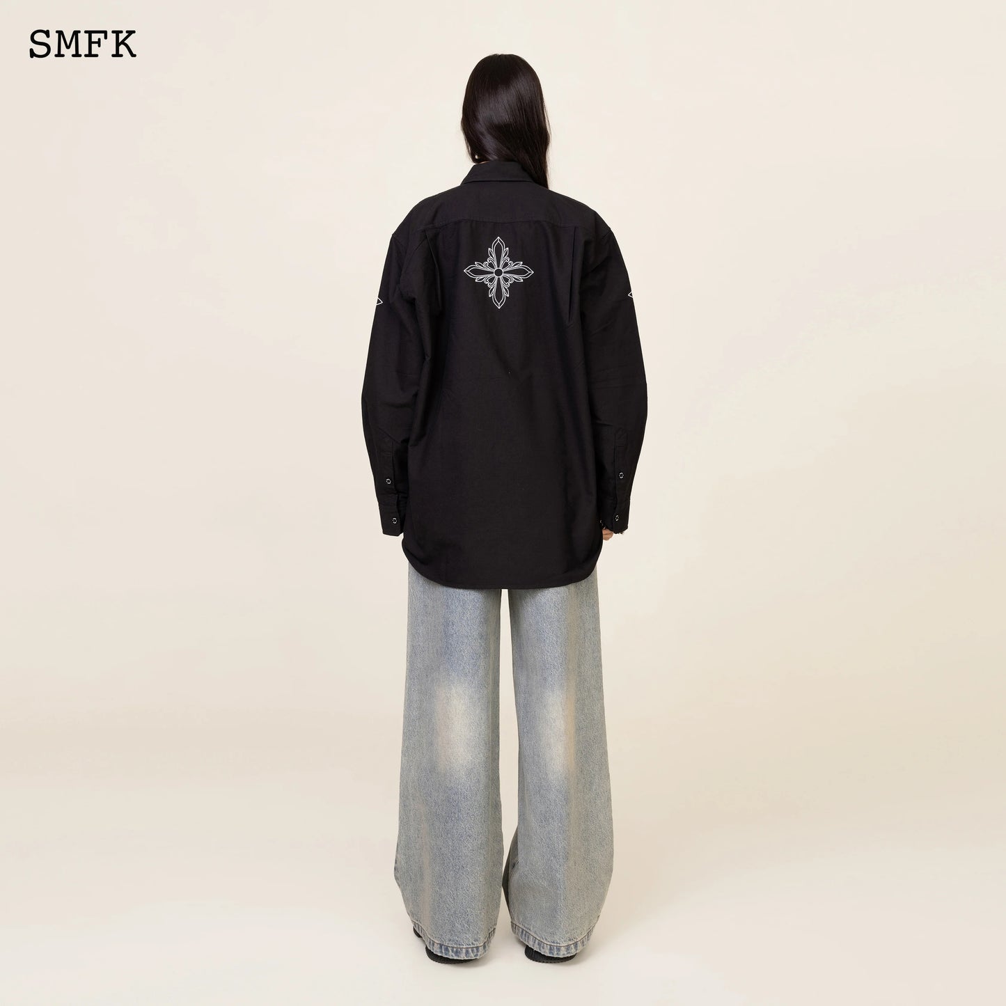 SMFK Compass Black Night Flower Classical Shirt