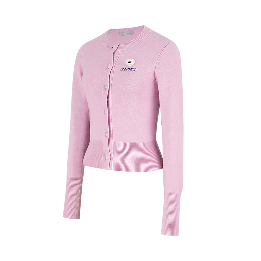 13DE MARZO Mini Logo Cardigan Pink