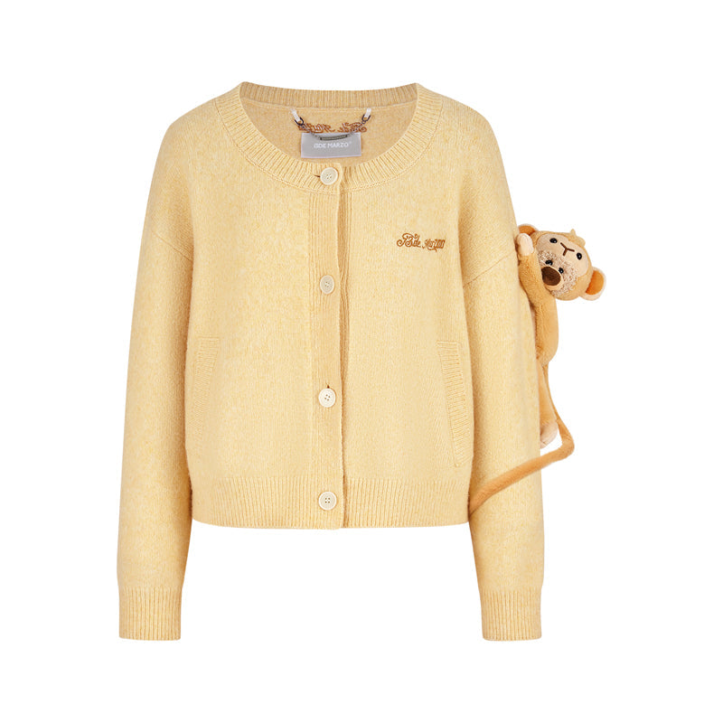 13DE MARZO Monkey Bear Cardigan Yellow