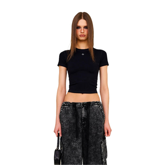 SMFK Compass Cross Badge Waist Tee Black