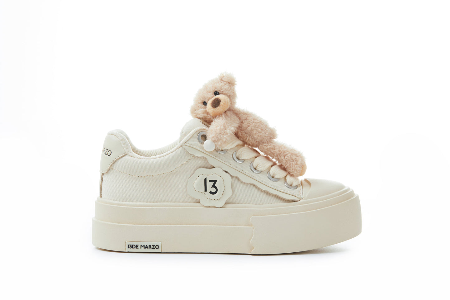 13DE MARZO Bear Platform Sneakers White