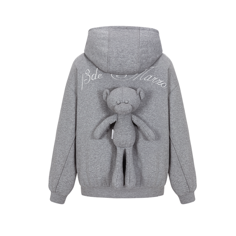 13DE MARZO Star Sand Zip Hoodie Grey