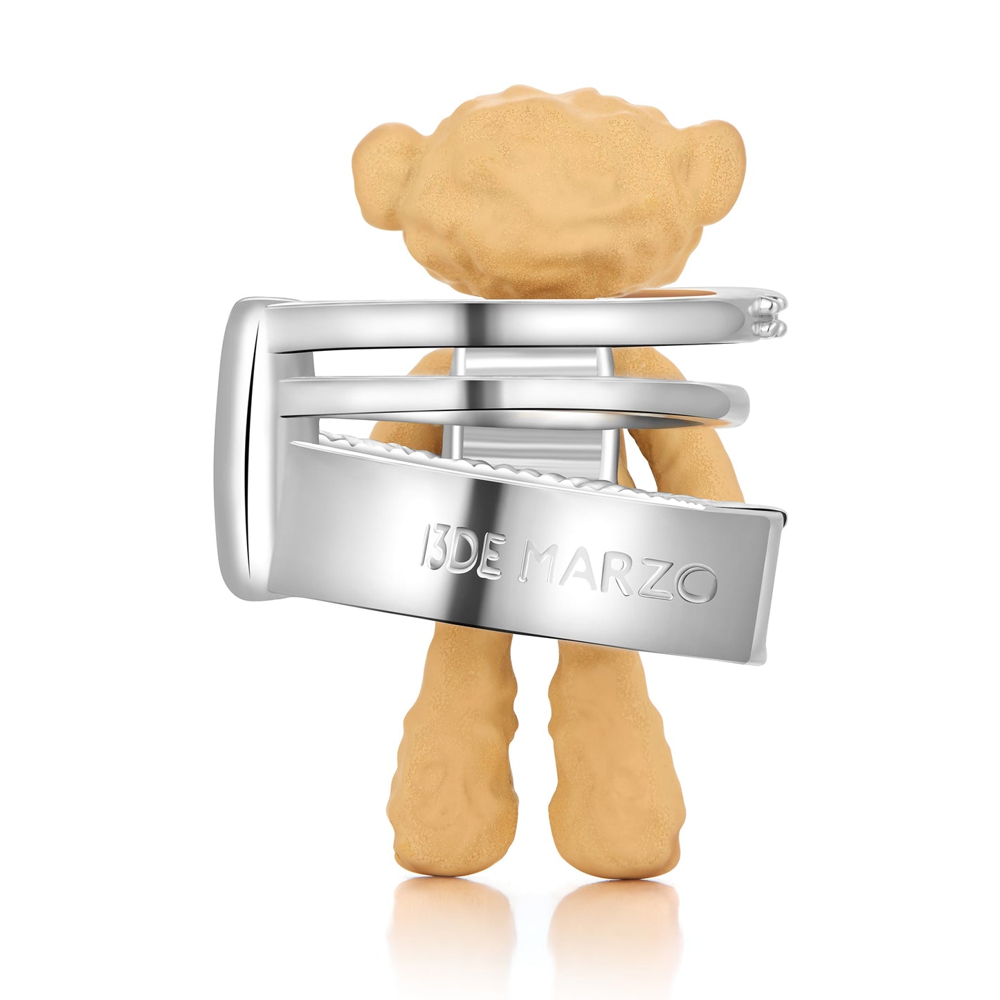 13DE MARZO Zircon Bear Ear Cuff Silver Left