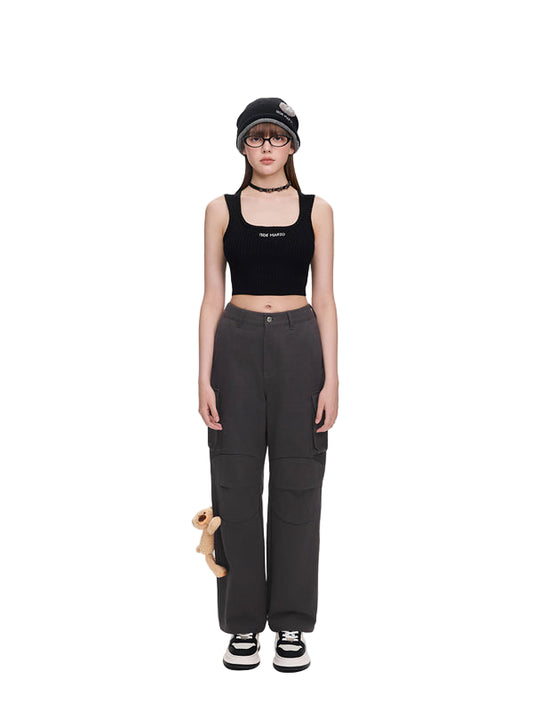 13DE MARZO Doozoo Multi-Pocket Cargo Pants Dark Grey