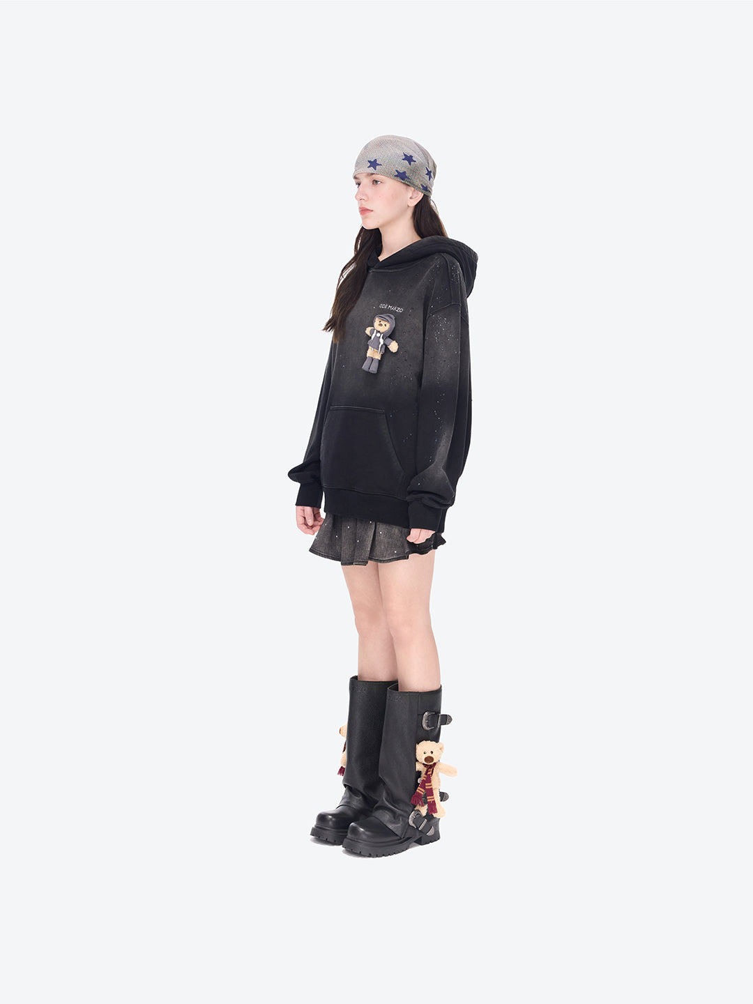 13DE MARZO Rainy Day Hoodie Black