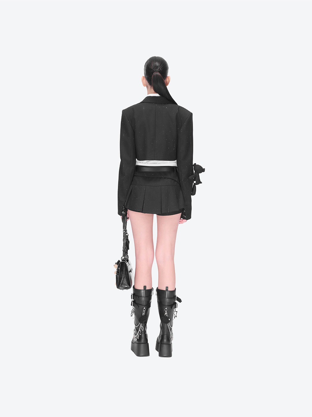13DE MARZO Short Sparkle Blazer Black