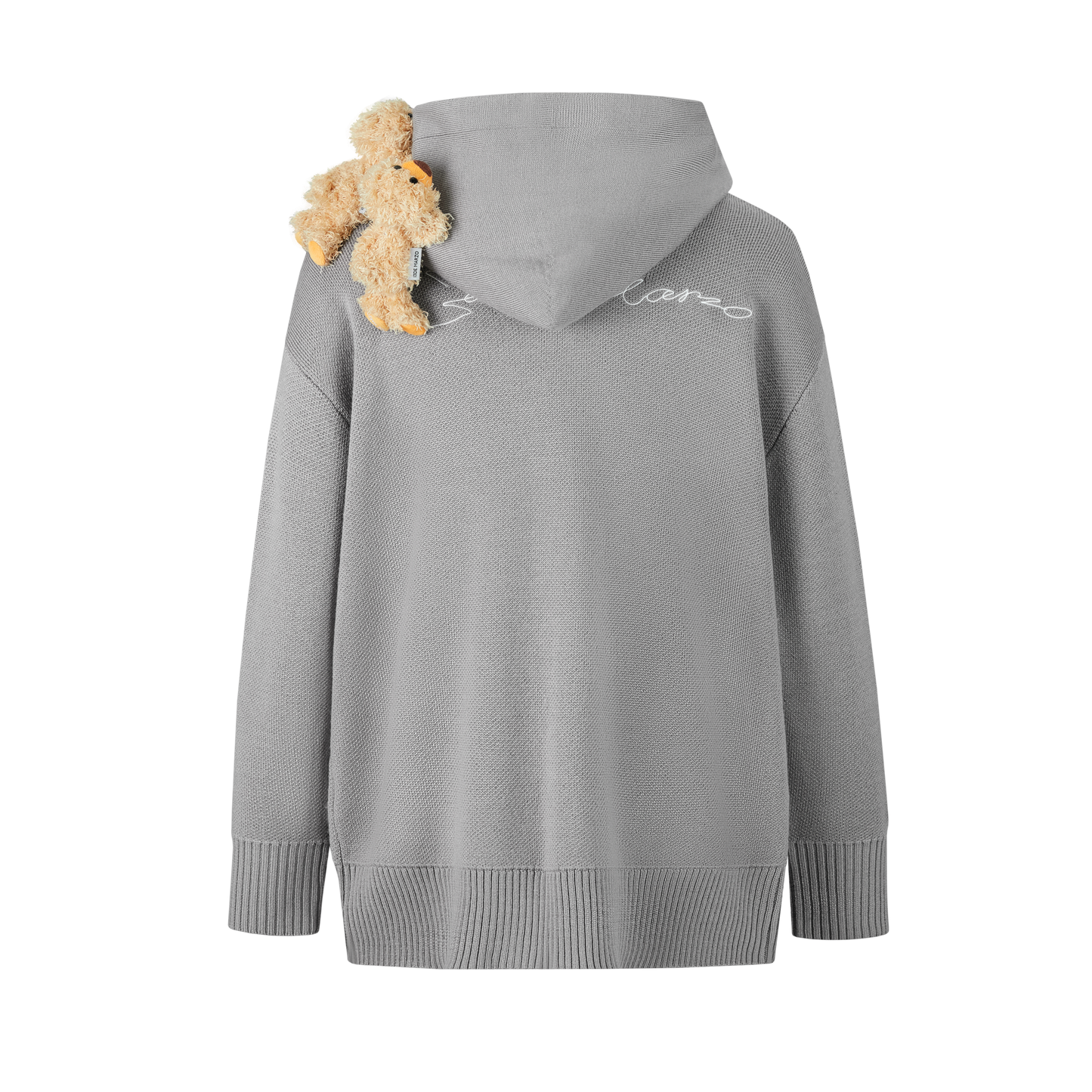 13DE MARZO Bear Button Hood Cardigan Grey