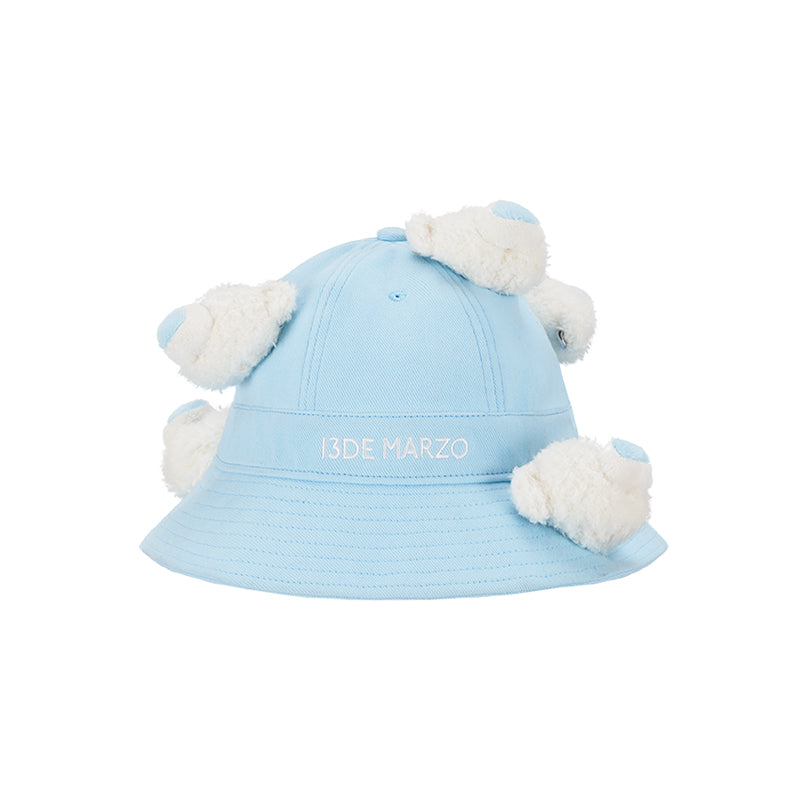 13DE MARZO Bear Arch Bucket Hat Blue