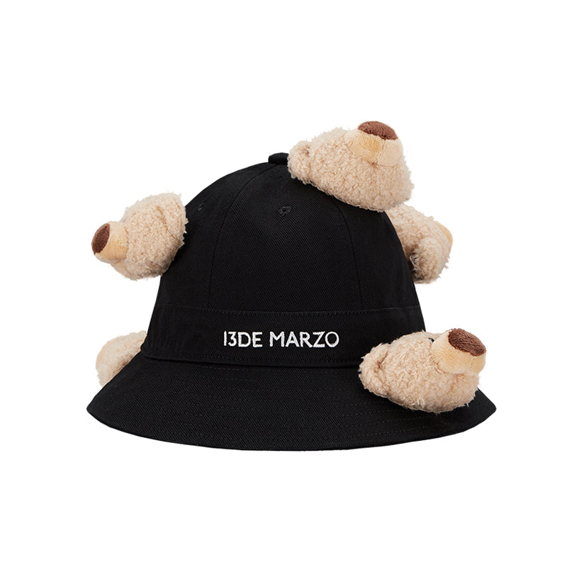 13DE MARZO Bear Arch Bucket Hat Black