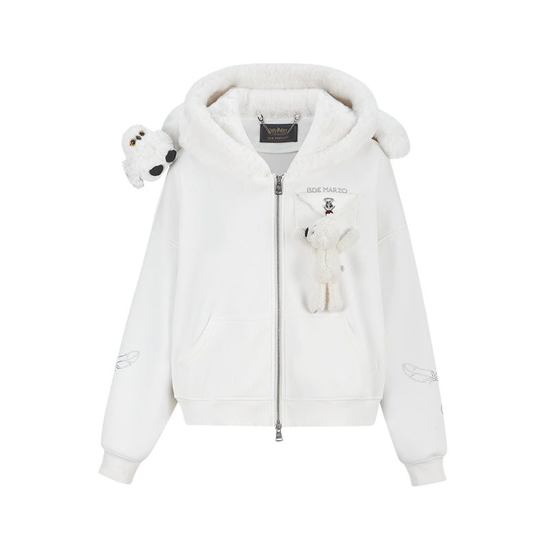 Harry Potter × 13DE MARZO Hedwig Hogwarts Offer Bear Hoodie