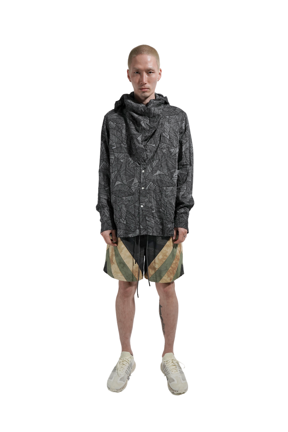 MHRS Bandana Woven Shirt Black Leaves