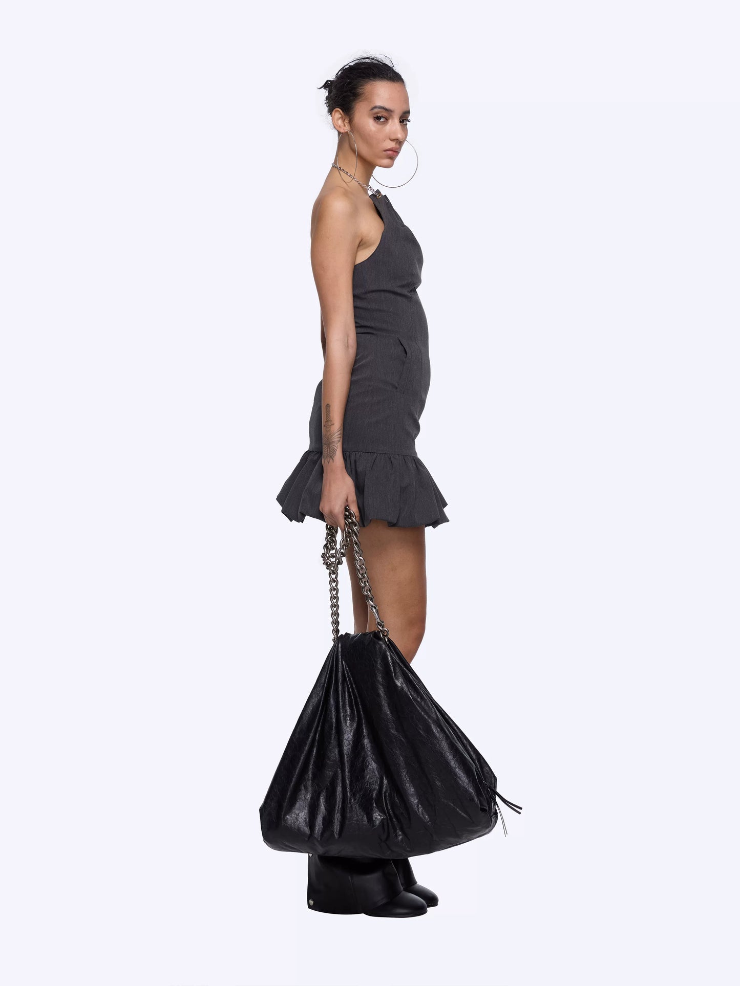 24ANS Hanging Neck Dress Grey
