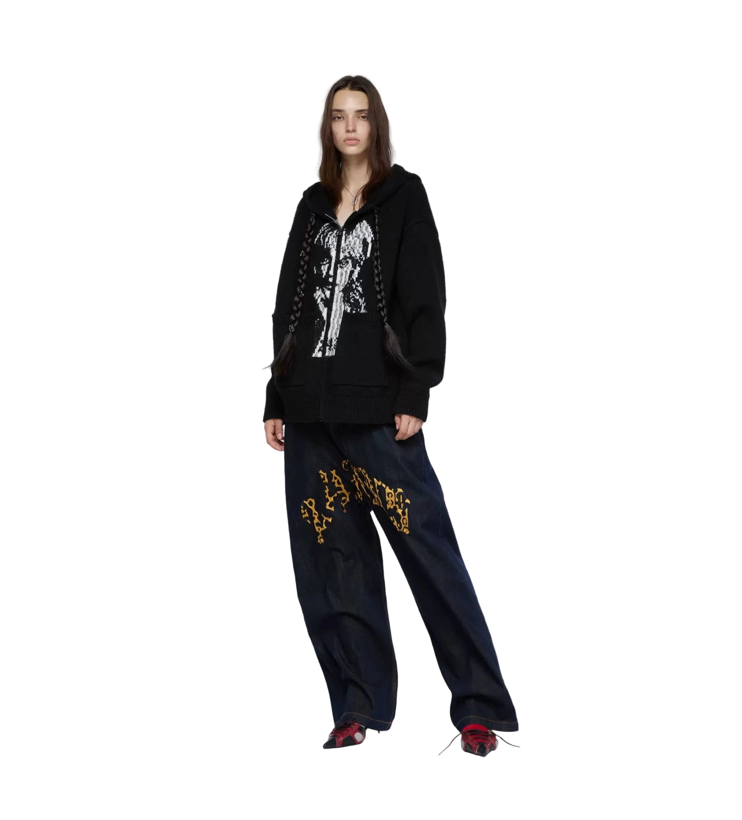 24ANS Detachable Braid Sweater Black
