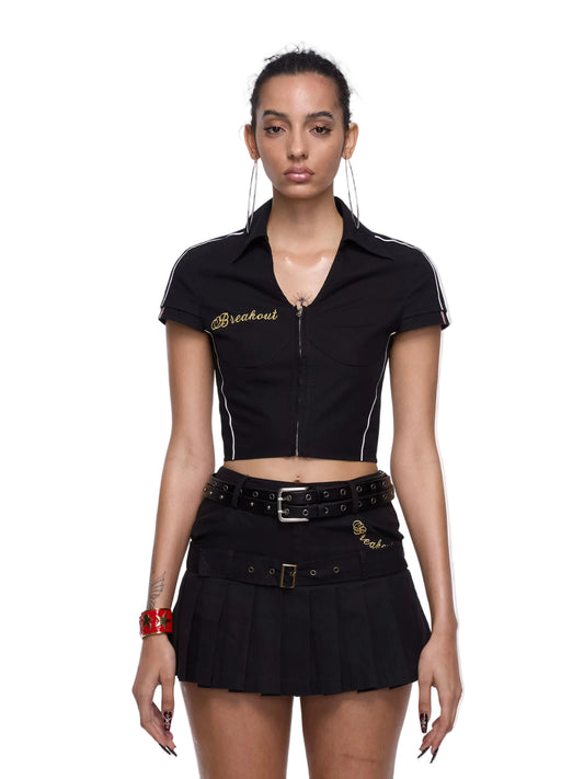 24ANS Racing Short Pleated Skirt
