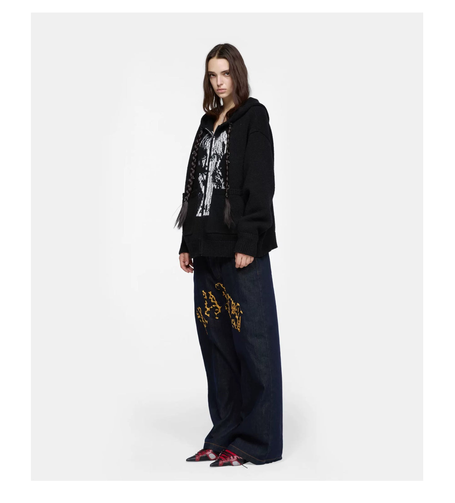 24ANS Detachable Braid Sweater Black