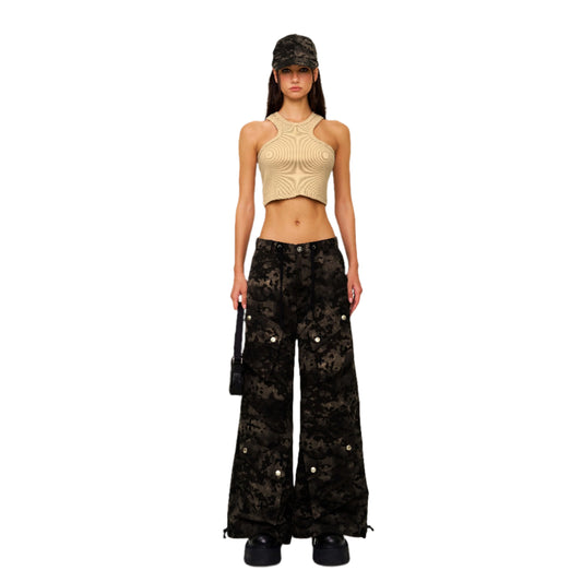 SMFK Compass Black Camouflage Garden Travel Hiking Pants
