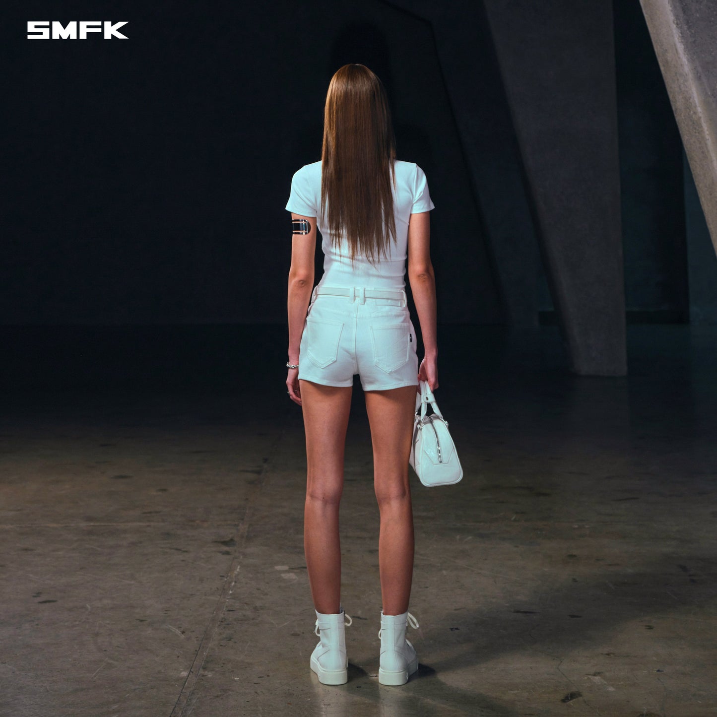 SMFK Rage Rove Slim Denim Shorts-High/Handcrafted Cloud White