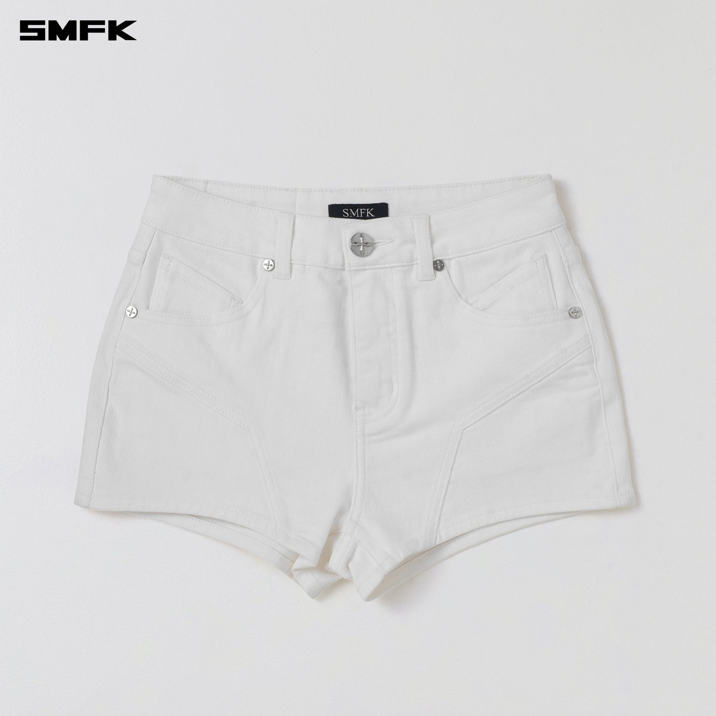 SMFK Rage Rove Slim Denim Shorts-High/Handcrafted Cloud White