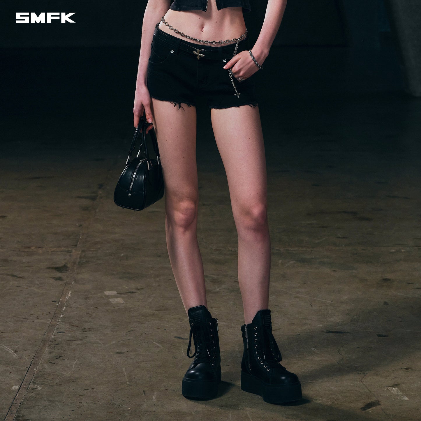 SMFK Wild Mirage Low-Wasit Denim Shorts/E-Cotton Wild Black