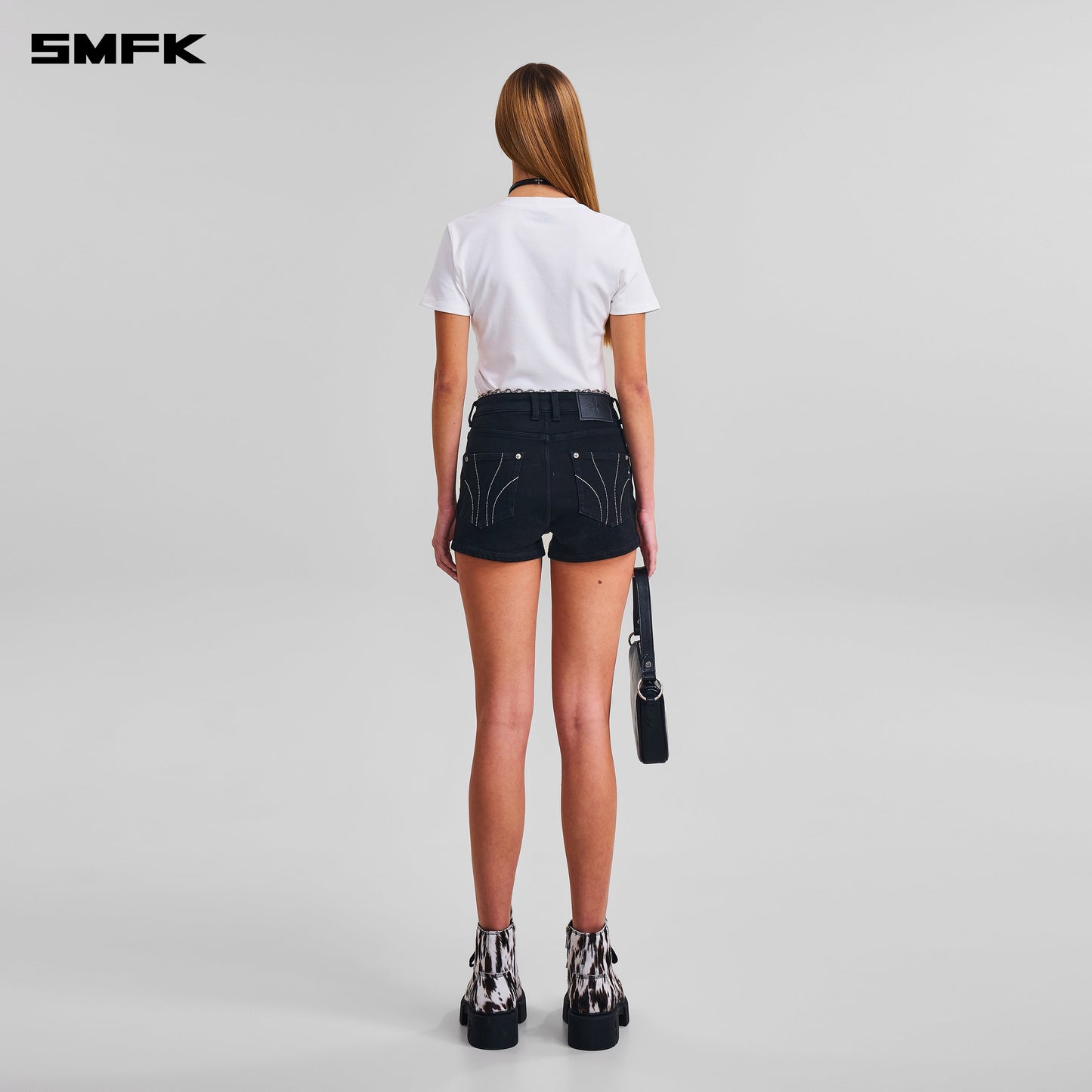 SMFK Compass Dancer Denim Flat Shorts Wild Black