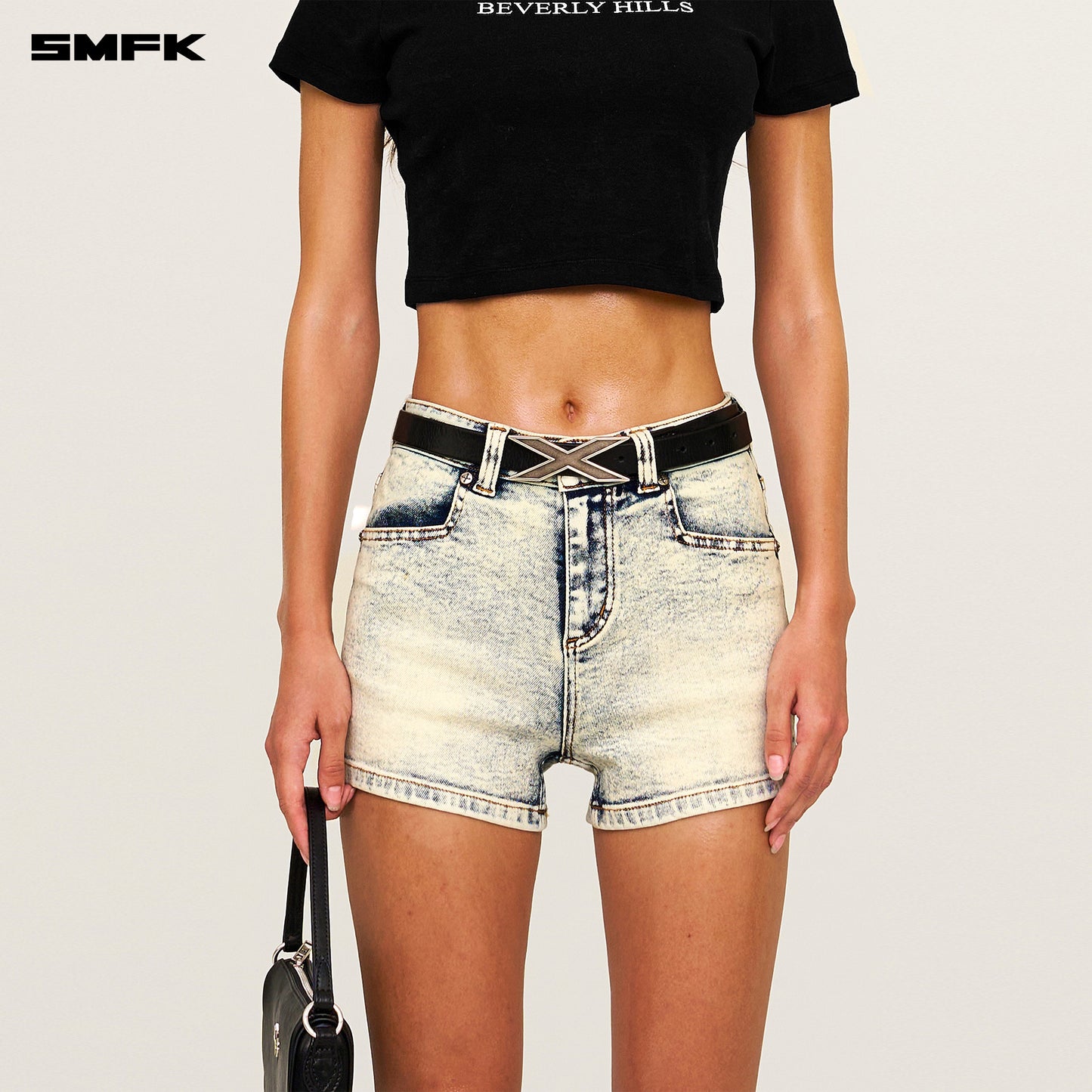 SMFK COMPASS DANCER Classic Denim Shorts Snowflake
