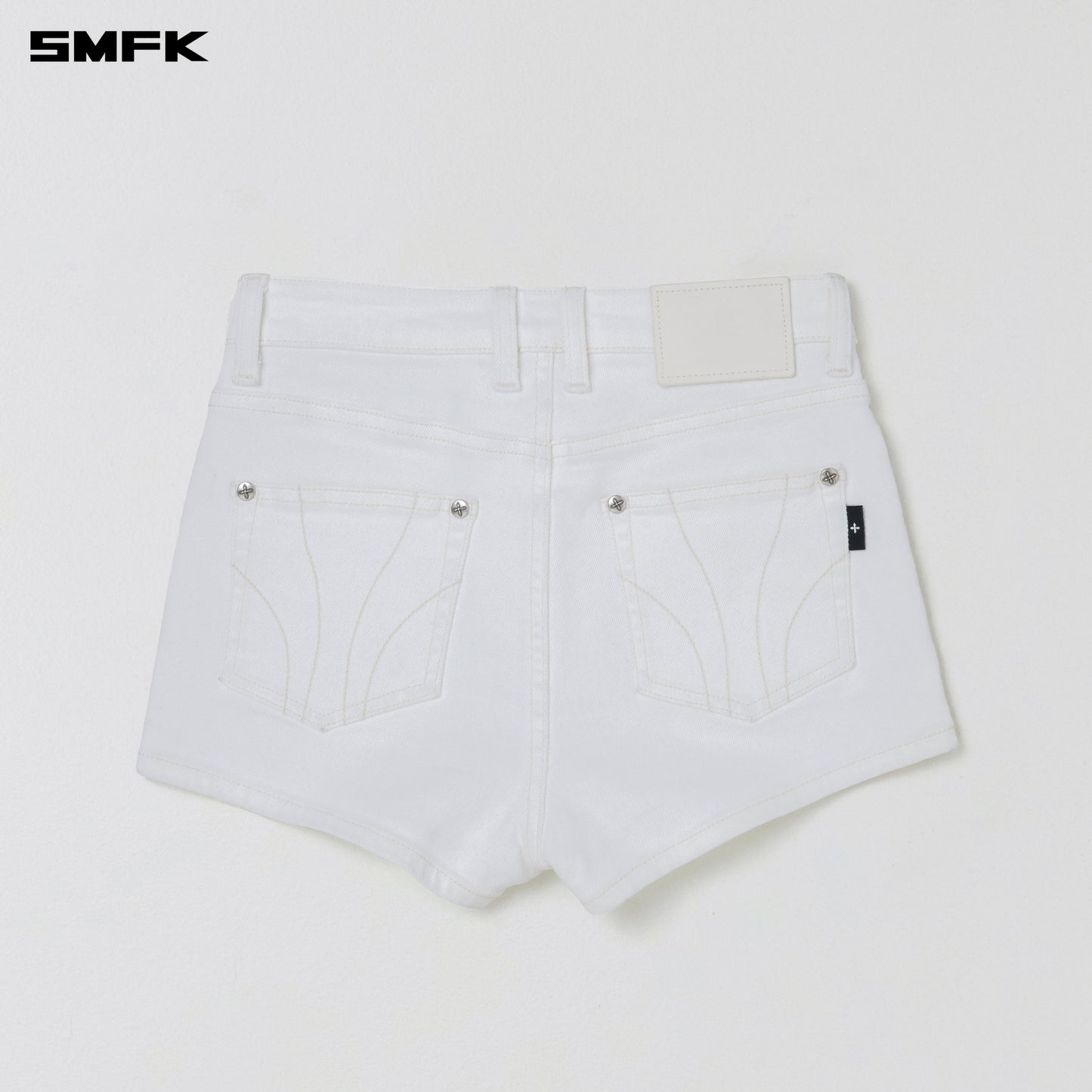 SMFK Compass Dancer Denim Flat Shorts Snow Mountain White