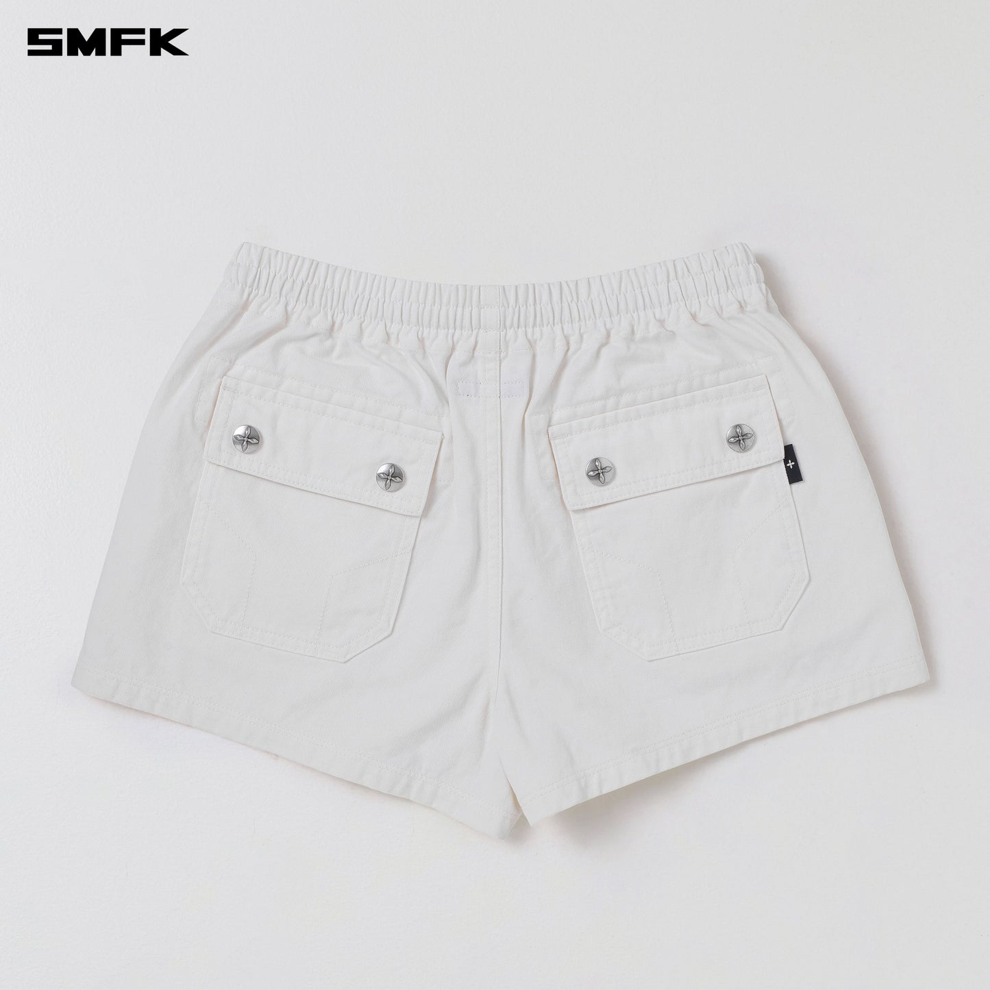 SMFK Compass Mode Rise-Up Sports Shorts/Cotton Cloud White