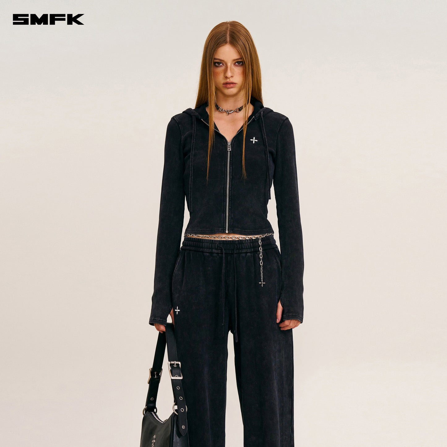 SMFK Vintage - Savage Straight Sports Pants/Fade Dye Wild Black