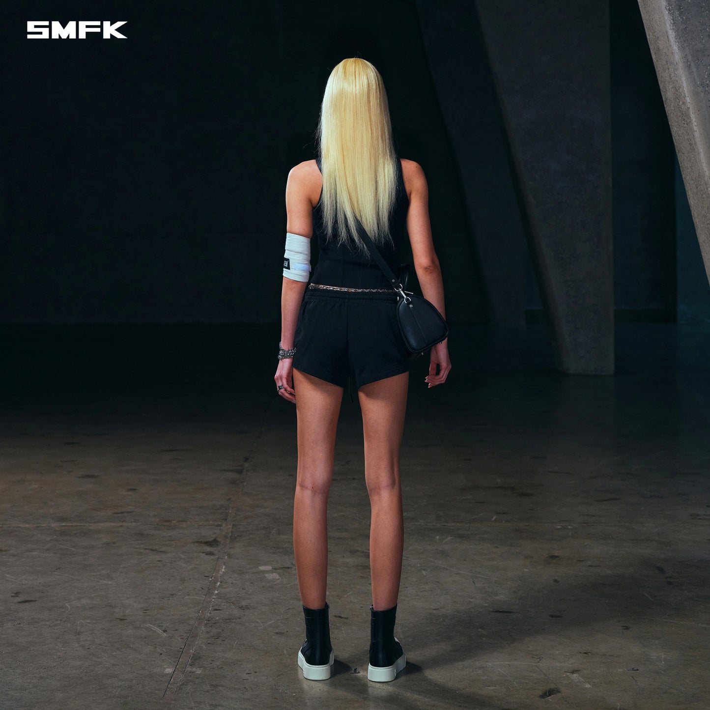 SMFK Vintage Muse Tower Sports Pants/Cotton Vanish Black