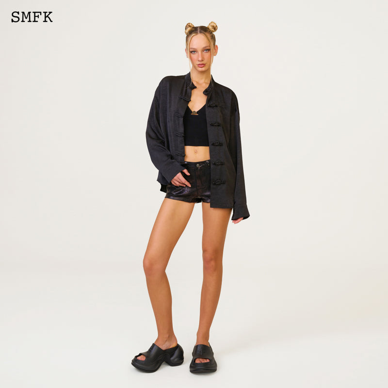 SMFK Compass Wave High-Heel Bumper Sandal In Black