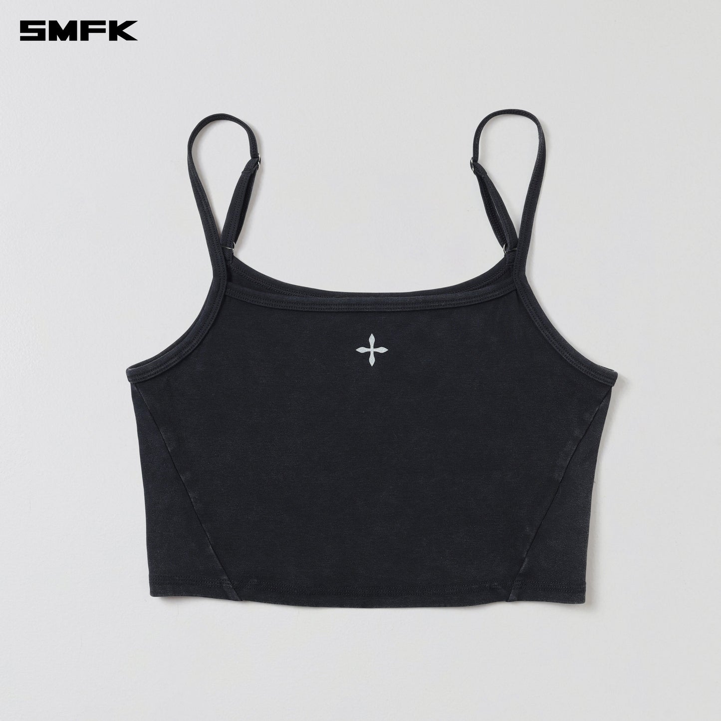 SMFK Vintage Rove Fade Short Camisole/Cotton Garment Dye Vanish Black