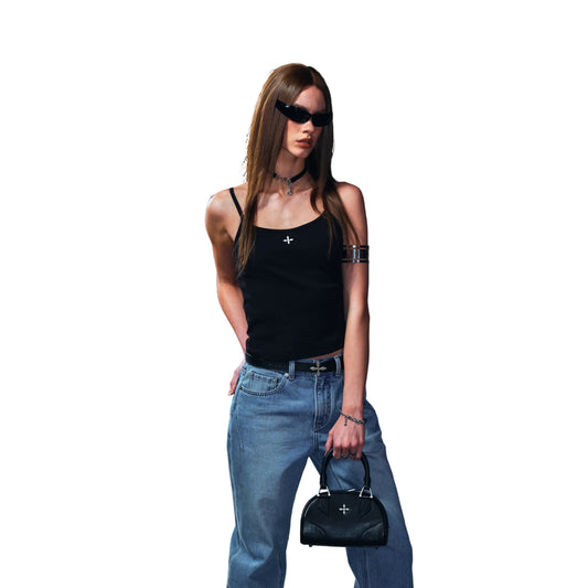 SMFK Vintage Rove Fade Camisole/Cotton Garment Dye Wild Black