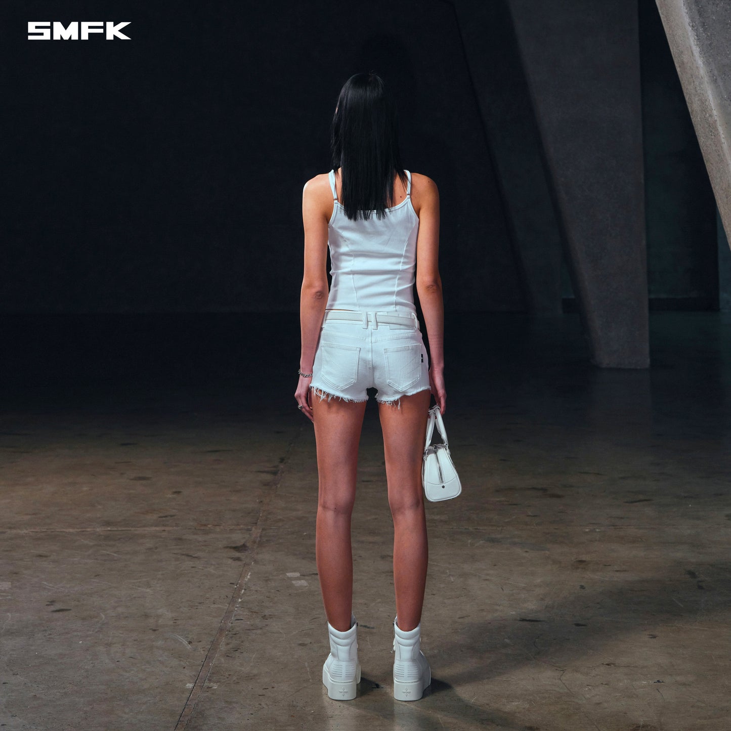 SMFK Vintage Rove Fade Camisole/Cotton Garment Dye Cloud White