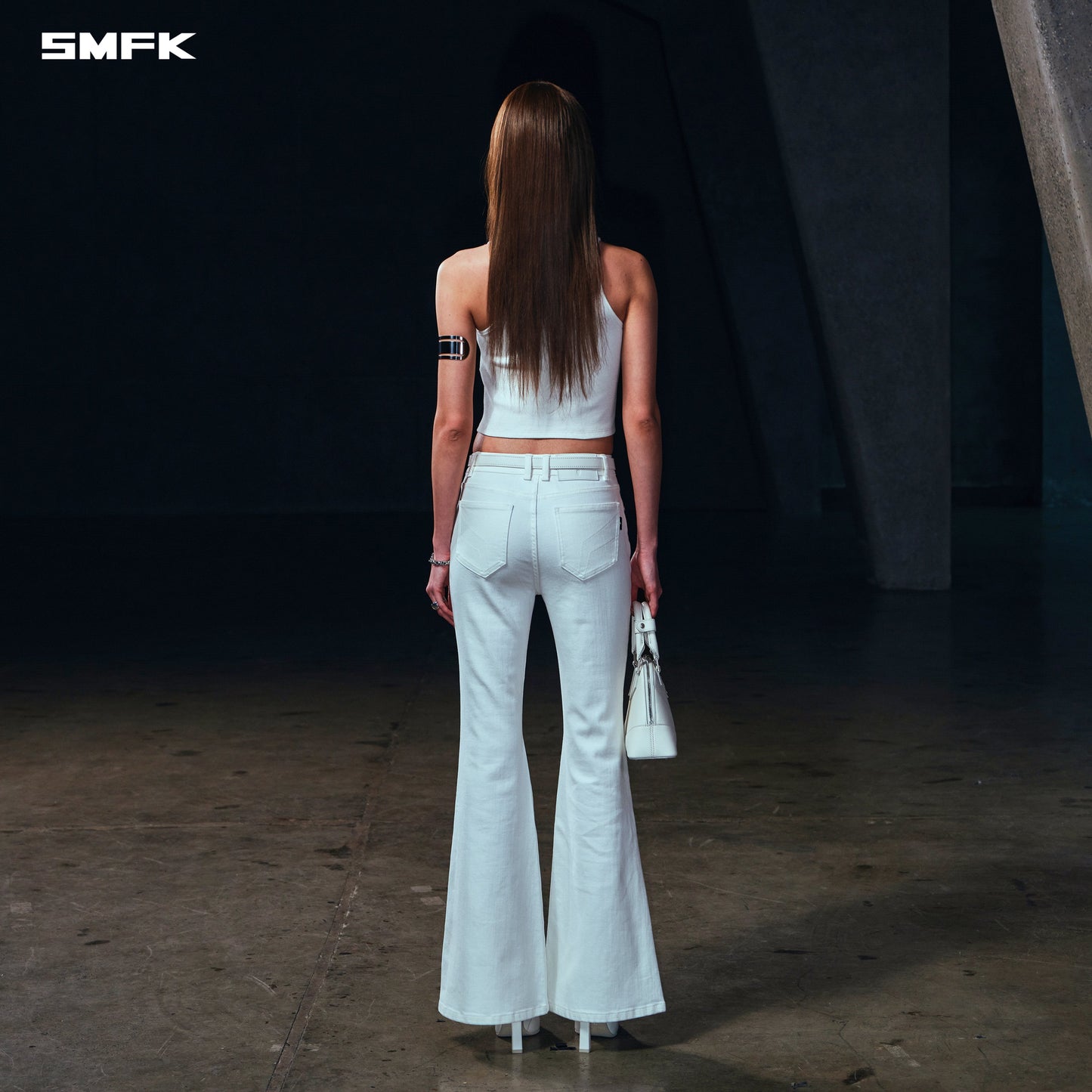 SMFK Vintage High-Neck Killer Tank Snow Mountain White