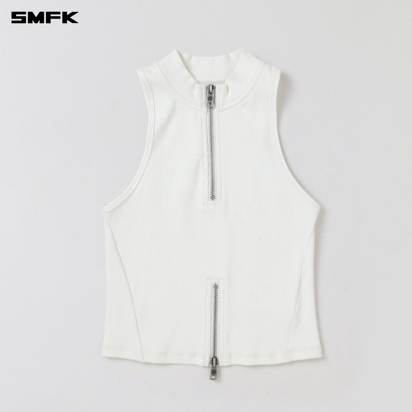 SMFK Vintage High-Neck Killer Tank Snow Mountain White