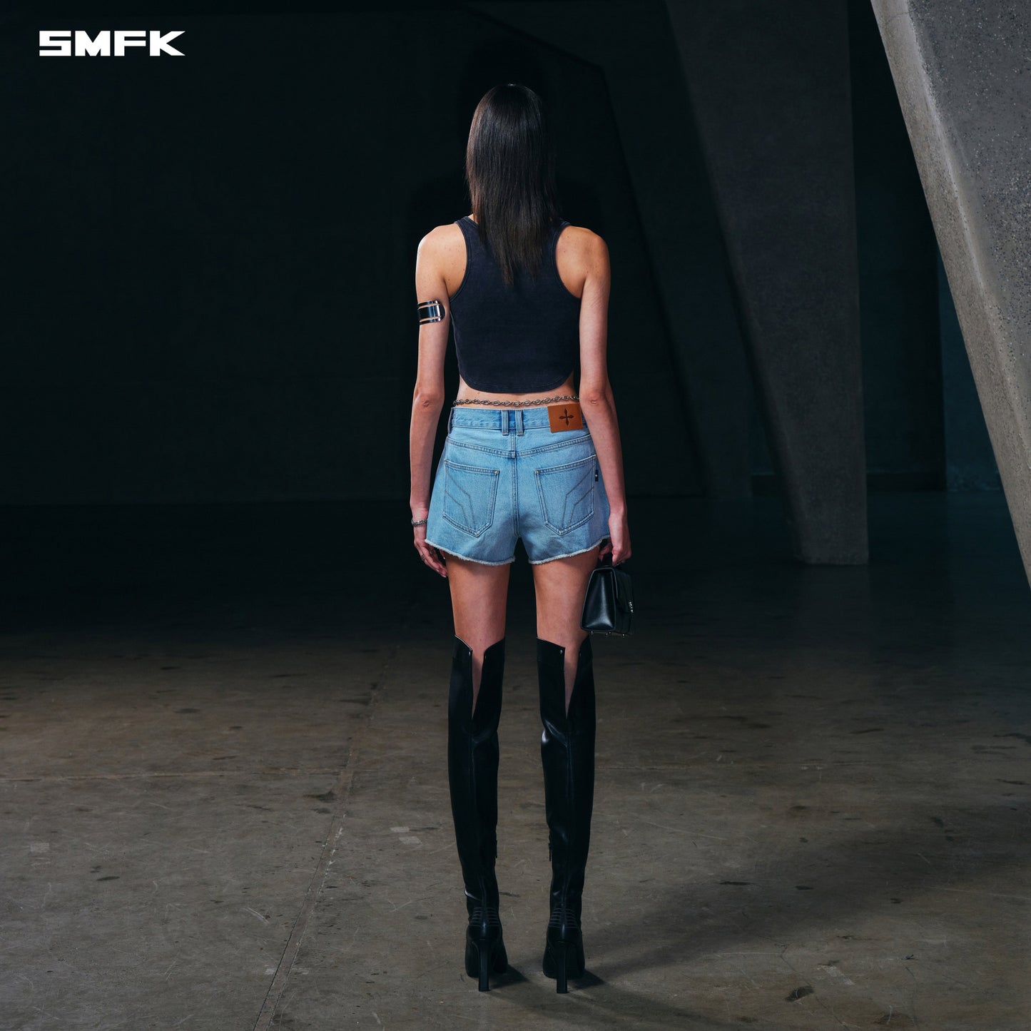 SMFK Vintage Rove Zip Tank/Fade Dye Vanish Black