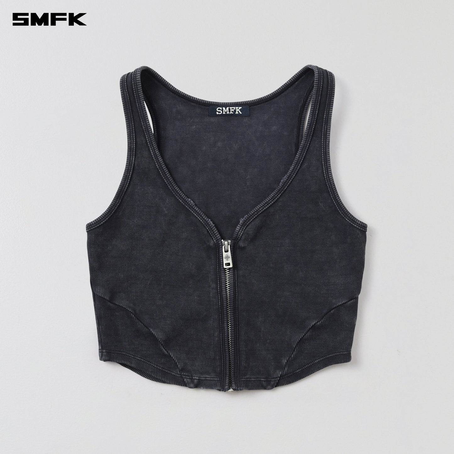 SMFK Vintage Rove Zip Tank/Fade Dye Vanish Black