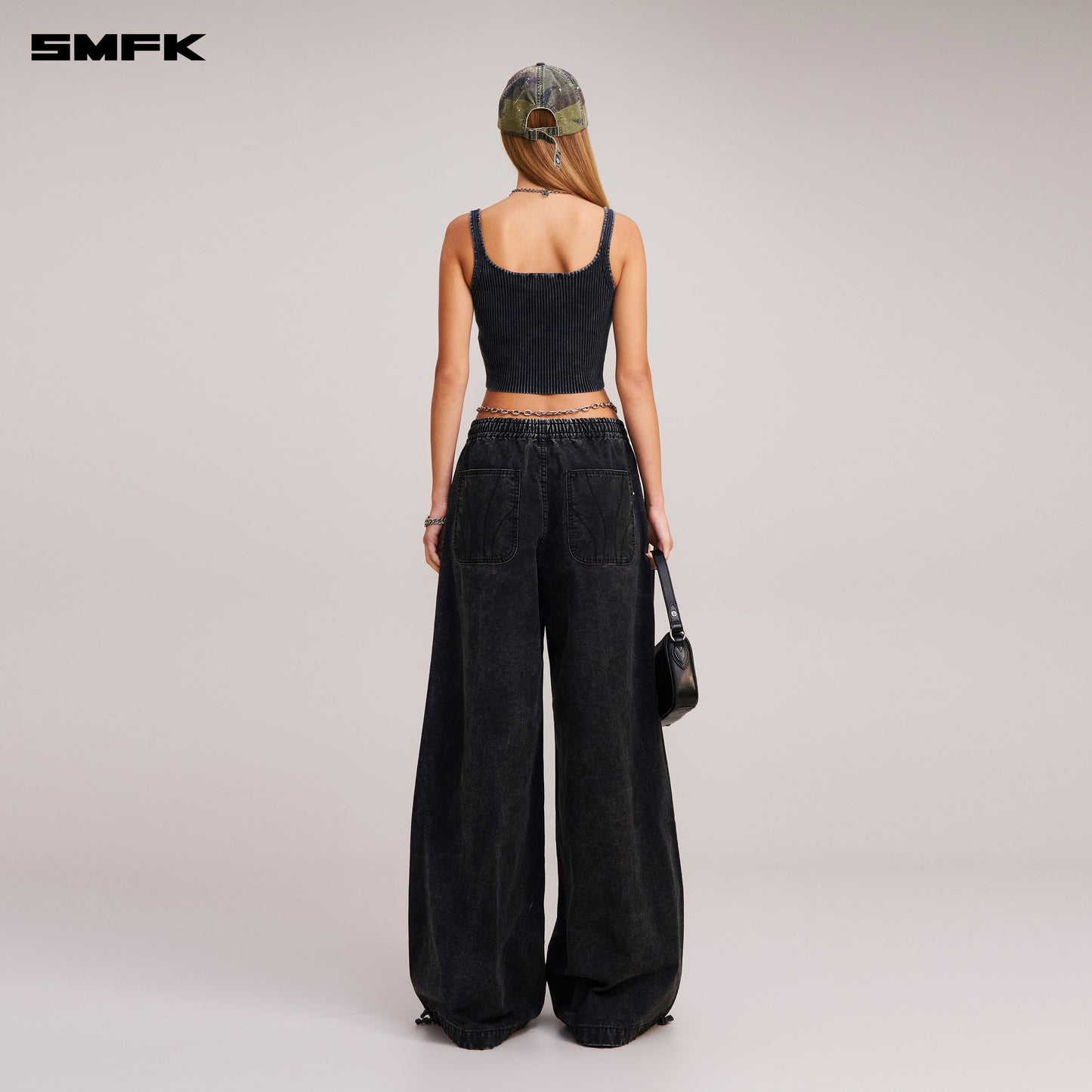 SMFK Vintage-Savage Knit Tank/Stone Wash Vanish Black
