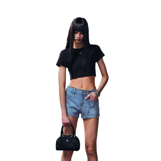 SMFK Vintage Vanish Silk Short Tee/Garment Dye Vanish Black