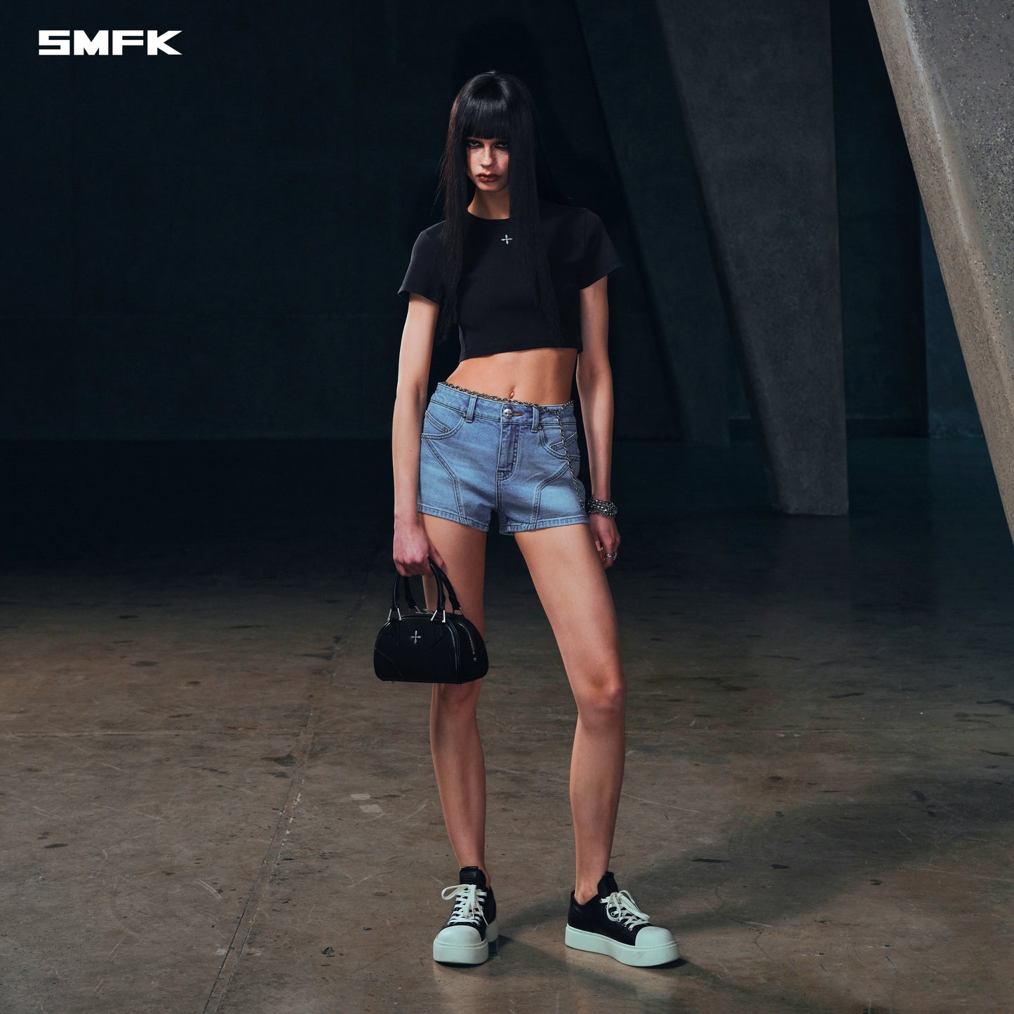 SMFK Vintage Vanish Silk Short Tee/Garment Dye Vanish Black